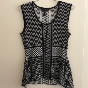 BCBG MAXAZRIA Sleeveless knit peplum top